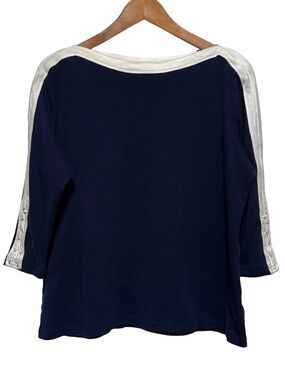 CHAPS | Nautical Lace-Up Sleeve Coastal Preppy Minimalist